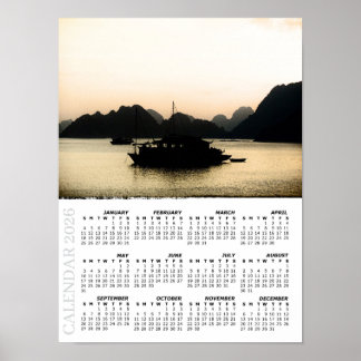 2026 Sunset Calendar, Halong Bay, Vietnam Poster