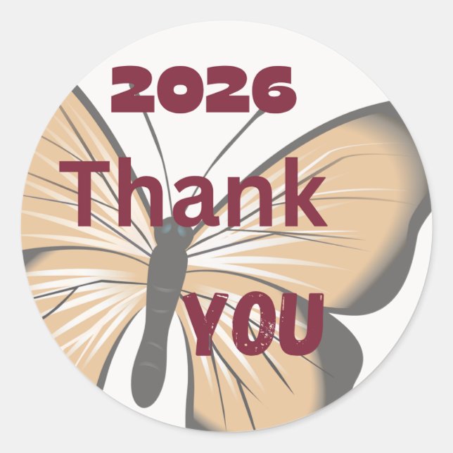 2026 Thank You Butterfly Sticker (Front)