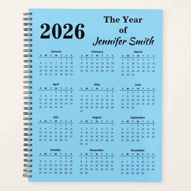 2026 The Year of Custom Name Planner (Front)