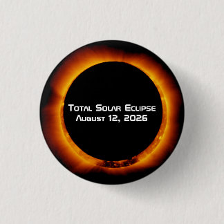 2026 Total Solar Eclipse 3 Cm Round Badge