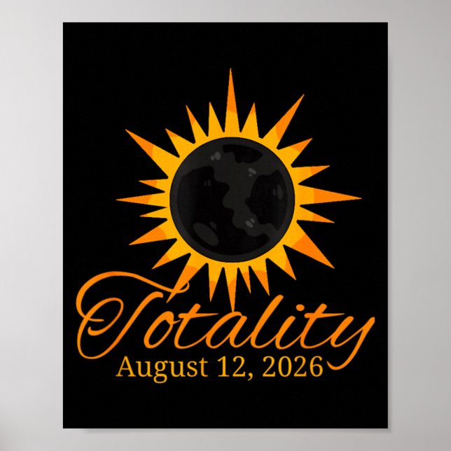 2026 Total Solar Eclipse Art Poster (Front)