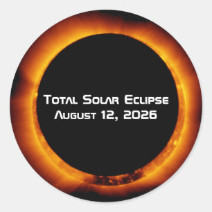 2026 Total Solar Eclipse Classic Round Sticker