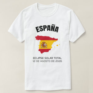 2026 Total Solar Eclipse España Flag T-Shirt