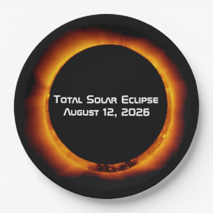 2026 Total Solar Eclipse Paper Plate