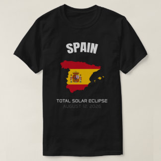 2026 Total Solar Eclipse Spain Flag T-Shirt