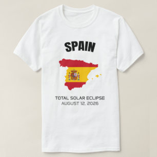 2026 Total Solar Eclipse Spain Flag T-Shirt