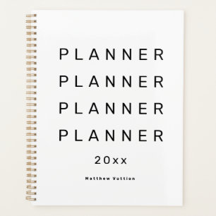 2026 Trendy Modern White Weekly Dated Planner