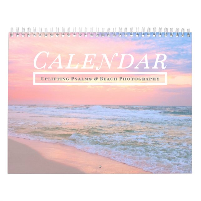 2026 Tropical Beach Uplifting Psalms Bible Verse Calendar (Cover)