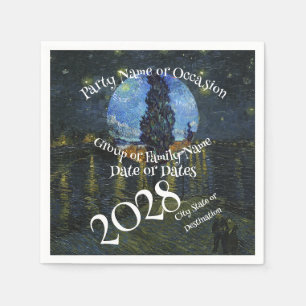 2026 Vacation Trip Tour Road Dinner Wine Ship Date Napkin