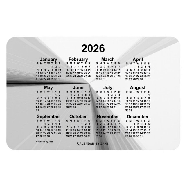 2026 Vanishing Smoke Calendar by Janz 4x6 Magnet (Horizontal)