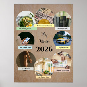 2026 Vision with 8 Floating Photo Circles Poster