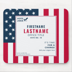 2026 Vote Political Campaign Slogan Candidate Name Mouse Mat