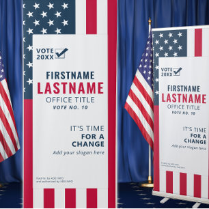 2026 Vote Political Campaign Slogan Candidate Name Retractable Banner
