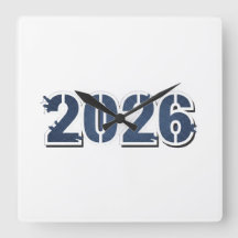 2026 WALL CLOCK 10.75", SQUARE ACRYLIC