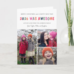 2026 Was Awesome Folded Christmas Photo Collage Card
