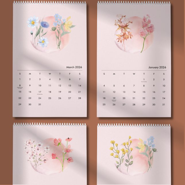 2026 Watercolor Flower Calendar (Creator Uploaded)