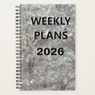 2026 Weekly Plans Simple Carved Stone Image Design Planner