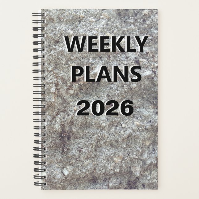 2026 Weekly Plans Simple Carved Stone Image Design Planner (Front)