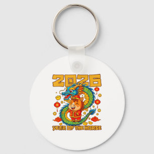 2026 Year Horse Dragon Happy Chinese New Year Key Ring