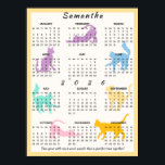 2026 Year Monthly Calendar Cute Pastel Playful Cat Poster<br><div class="desc">Choose this unique photo collage poster for your 2026 house decor. It's a great decoration for your child's room. Choose the downloadable poster, for a last-minute gift or decoration. For more colours, please check my collection. Happy New Year! ⭐THE CALENDAR IS FOR 2026 ONLY⭐  ⭐WEEK STARTS ON SUNDAY⭐  Customise the...</div>