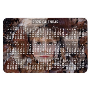 2026 Year Monthly Calendar White   Add Photo Magnet