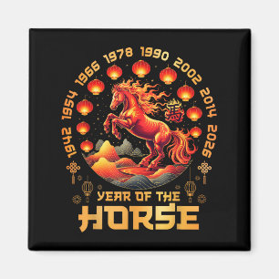 2026 year of fire horse chinese zodiac new year magnet