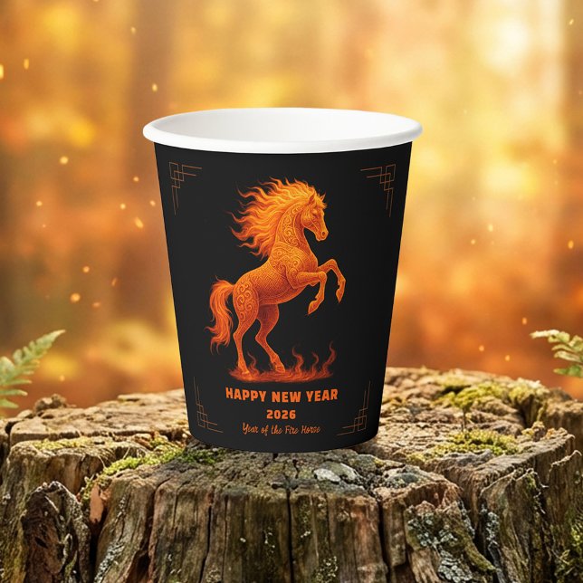 2026 Year of the Fire Horse Chinese Zodiac Paper Cups (Creator Uploaded)