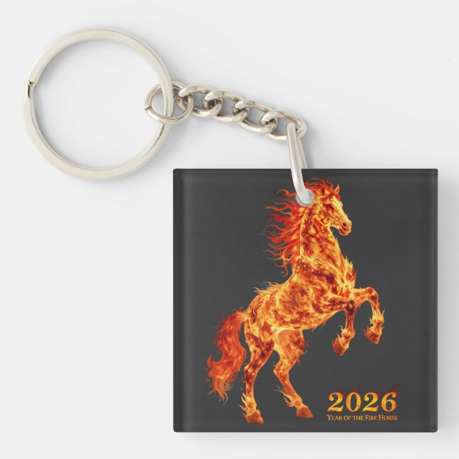 2026 Year of the Fire Horse Key Ring (Front)