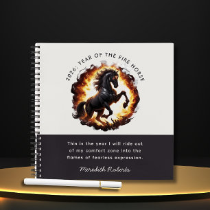 2026 Year of the Fire Horse Motivational Quote Notebook