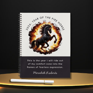 2026 Year of the Fire Horse Motivational Quote Notebook