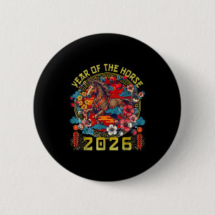 2026 Year Of The Horse 6 Cm Round Badge