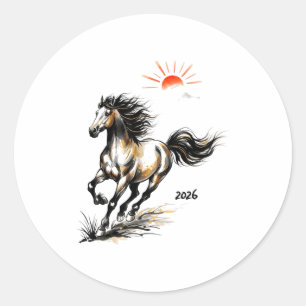 2026 Year Of The Horse Chinese Lunar Zodiac Shirt Classic Round Sticker