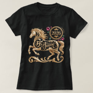 2026 Year of the Horse Chinese New Year Golden Hor T-Shirt