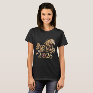 2026 Year of the Horse Chinese New Year Golden Hor T-Shirt