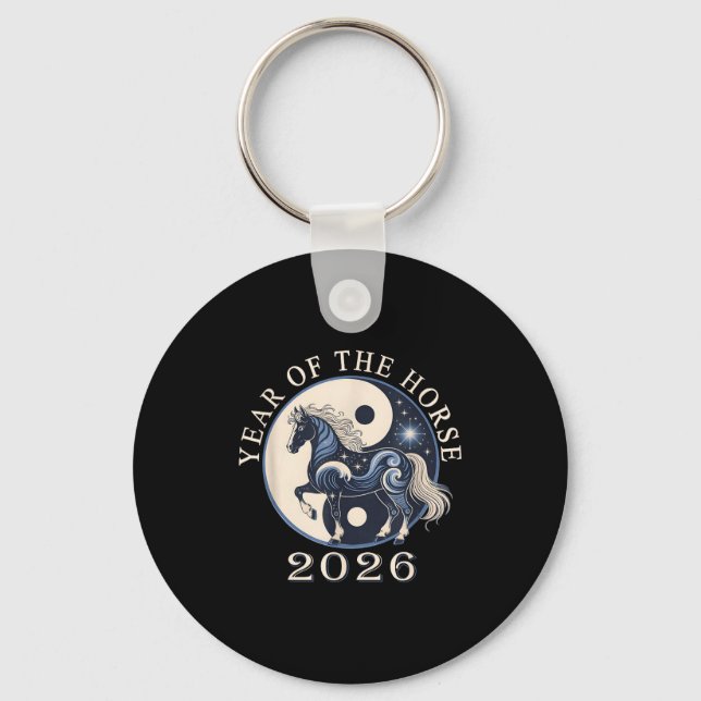 2026 Year Of The Horse Chinese New Year,horse Grap Key Ring (Front)