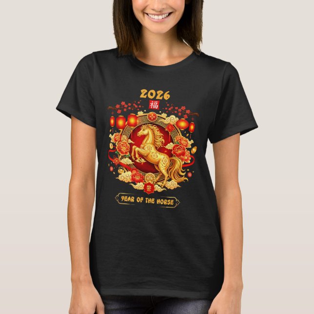 2026 Year Of The Horse Chinese Zodiac Art  T-Shirt (Front)