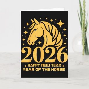 2026 Year Of The Horse Floral Zodiac Art Lunar New Card