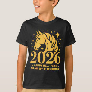 2026 Year Of The Horse Floral Zodiac Art Lunar New T-Shirt