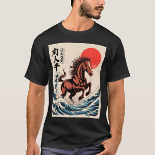 2026 Year Of The Horse Japanese Wave Art Lunar New T-Shirt