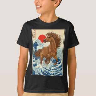 2026 Year Of The Horse Japanese Wave Art Lunar New T-Shirt