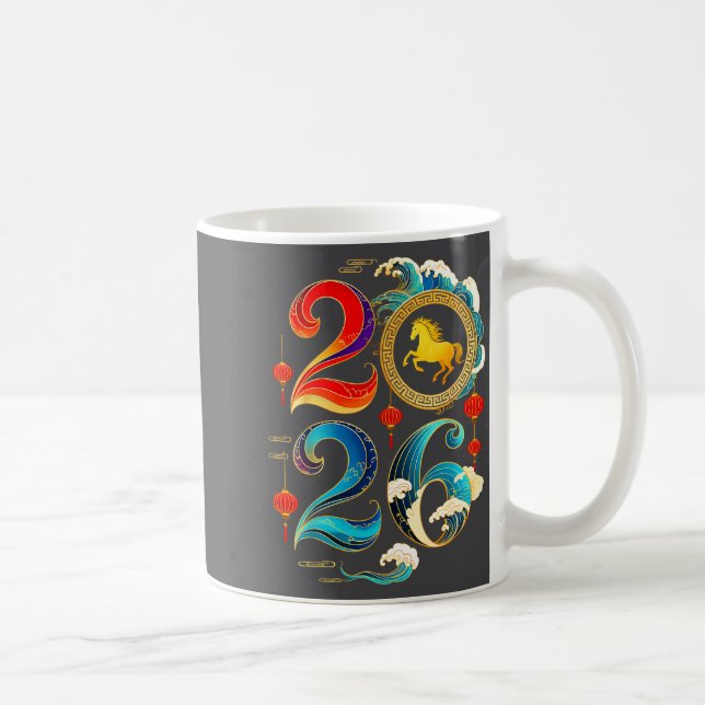 2026 Year Of The Horse Lunar Chinese New Year 2026 Coffee Mug (Right)