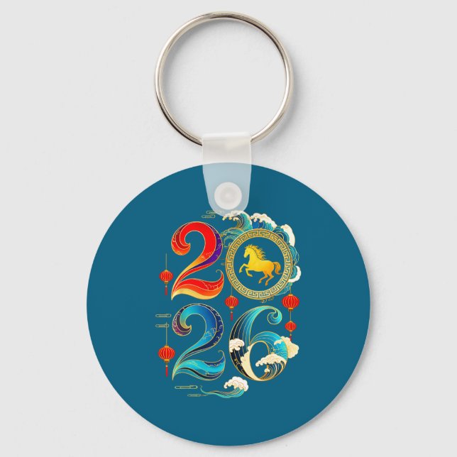 2026 Year Of The Horse Lunar Chinese New Year 2026 Key Ring (Front)