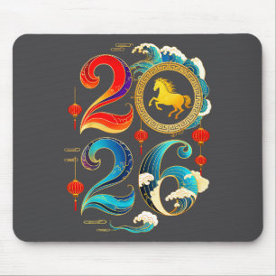 2026 Year Of The Horse Lunar Chinese New Year 2026 Mouse Mat