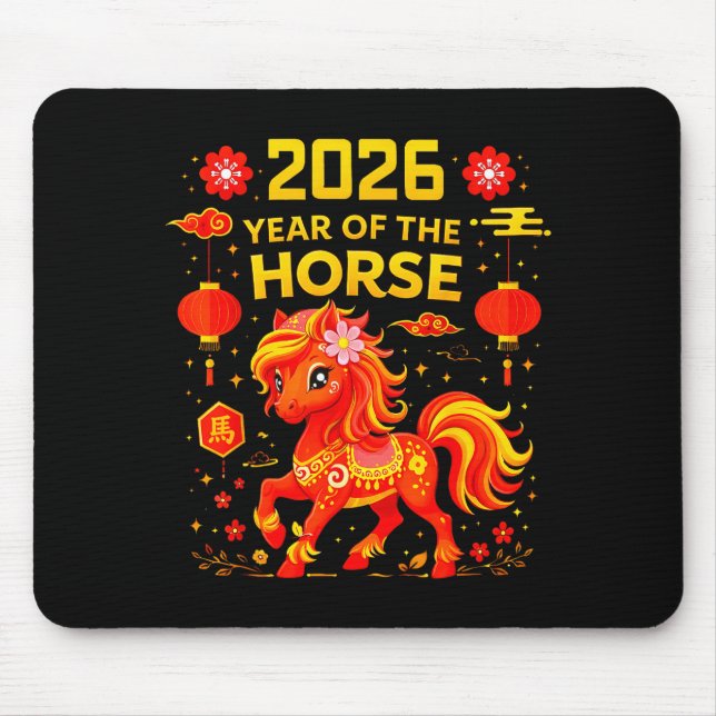 2026 Year Of The Horse Lunar New Year 2026 Chinese Mouse Mat (Front)