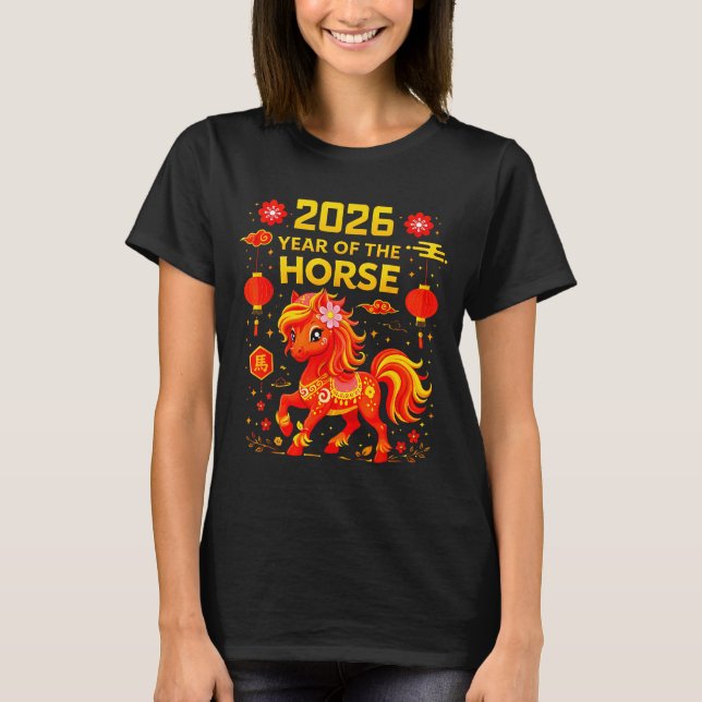 2026 Year Of The Horse Lunar New Year 2026 Chinese T-Shirt (Front)