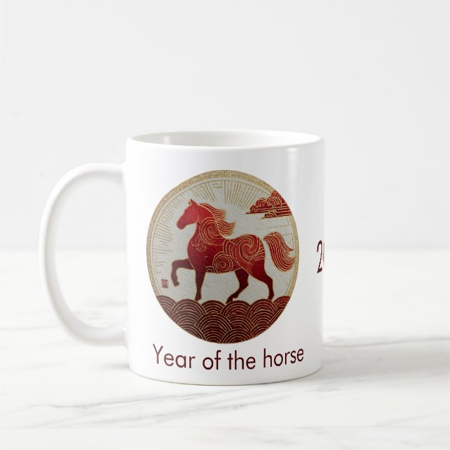 2026 Year of the Horse – Lunar New Year Art Coffee Mug (Left)