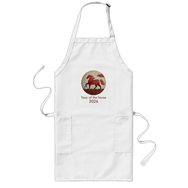 2026 Year of the Horse – Lunar New Year Art Long Apron (Front)
