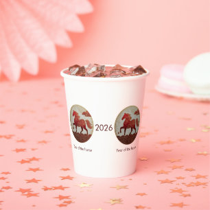 2026 Year of the Horse – Lunar New Year Art Paper Cups