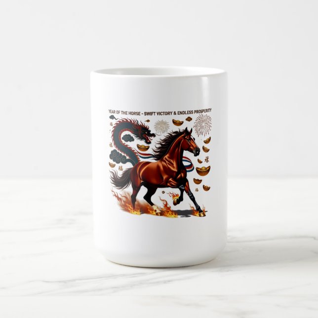 2026 Year of the Horse Triumph, Lunar Zodiac Gift Coffee Mug (Center)