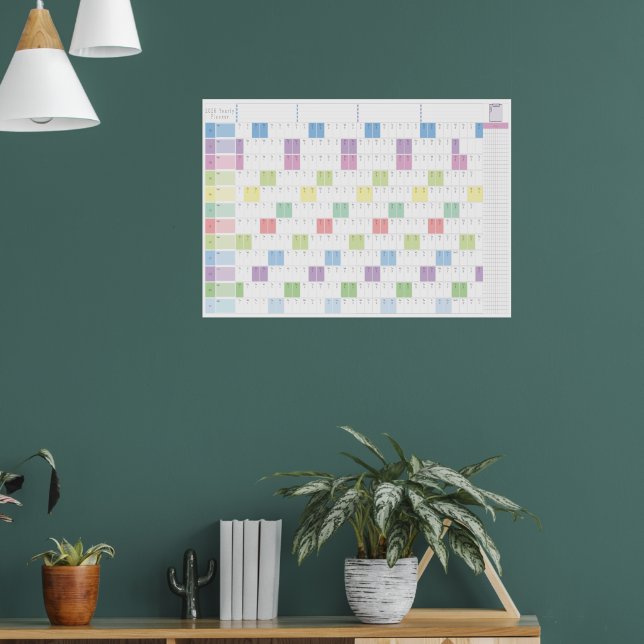 2026 Yearly Planner Printable | Pastel Wall Calend Poster (Living Room 1)